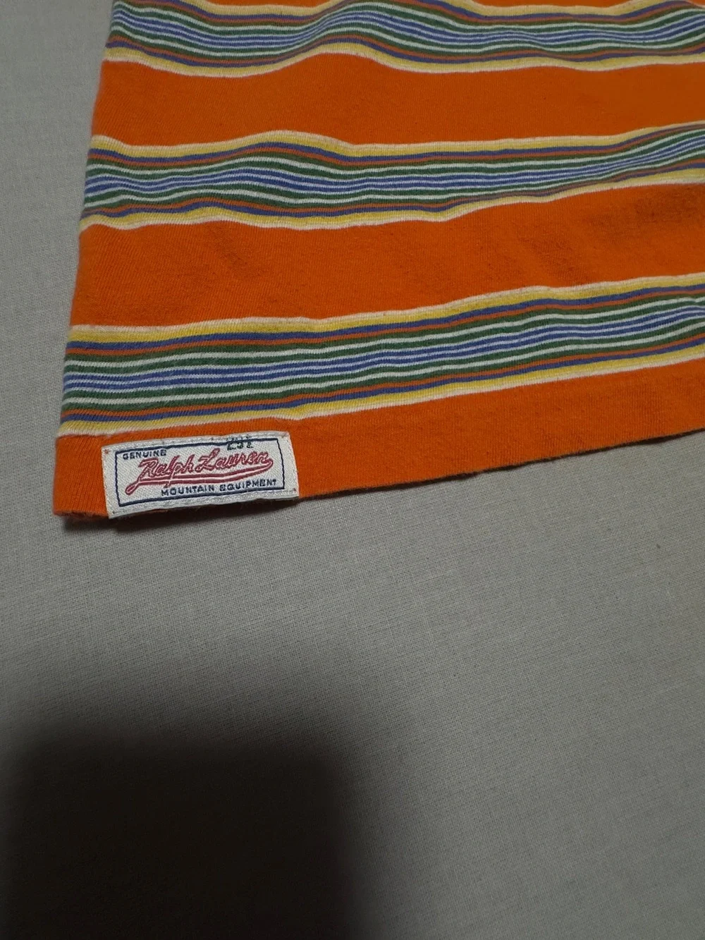 Polo Ralph Lauren Orange Stripe Crewneck Tee - Kids Size 5.  #537